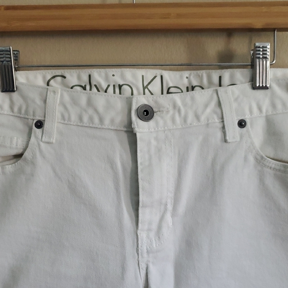 Calvin Klein Crisp White Jean Shorts - Picture 2 of 7